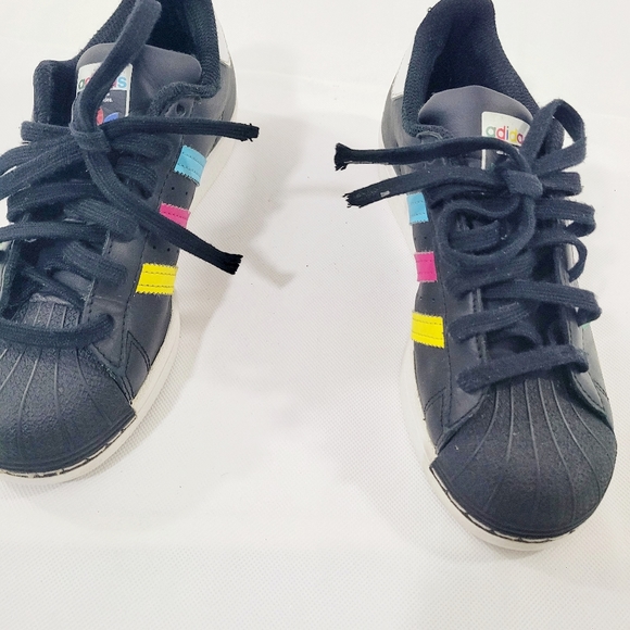 ADIDAS Superstar J Shelltops Colorful Stripes Shoes - Youth Size 4 - FW5235 - Picture 9 of 9